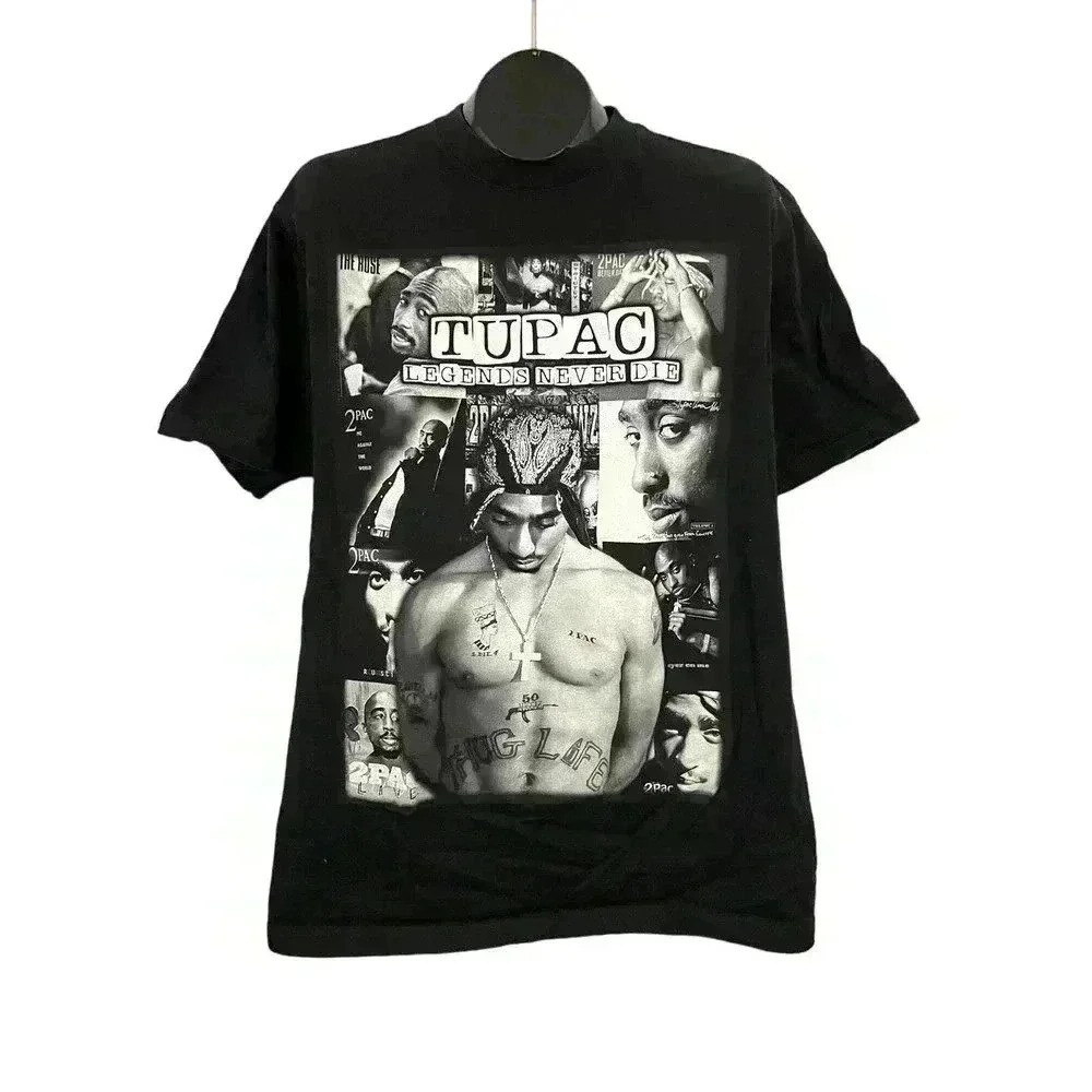 Tupac Shakur Legends Never‎ Die Printed T-Shirt LARGE Shaka Wear Heavy Weight